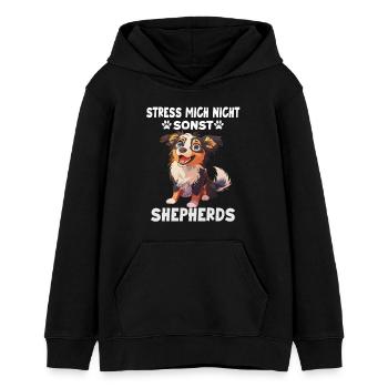 Australian Shepherd Gassi T Hundehalter Geschenk - Teenager Organic Hoodie Mini Cruiser von Stanley/Stella - Schwarz - Vorne - AI Model Teenager Male light (155cm)