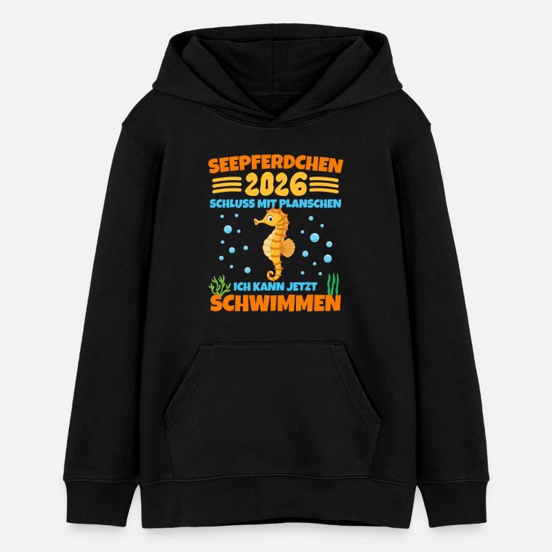 Test de natation hippocampe réussi en 2026 - Sweat à capuche ado bio Stanley/Stella - noir