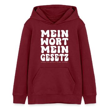 Mein Wort Mein Gesetz - Teenager Organic Hoodie Mini Cruiser von Stanley/Stella - Burgunderrot - Vorne - AI Model Teenager Male dark (155cm)