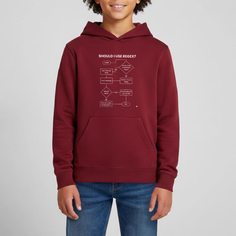 Should I Use Regex Flowchart - Two Problems Gift Teenager Organic Hoodie Mini Cruiser von Stanley/Stella