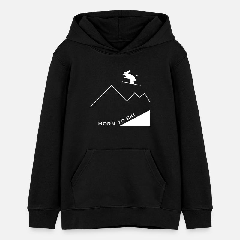 Born to ski - Sweat à capuche ado bio Stanley/Stella - noir