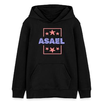Asael Asael - Sweat à capuche ado bio Stanley/Stella - noir - Devant - AI Model Teenager Male light (155cm)