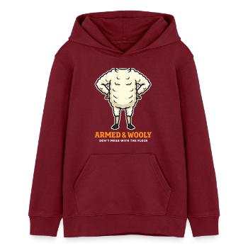 Déguisement de mouton - Sweat à capuche ado bio Stanley/Stella - bordeaux - Devant - AI Model Teenager Male dark (155cm)