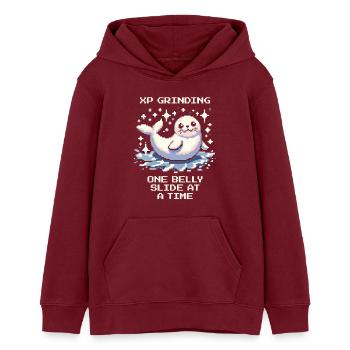 Grind d’XP | Coulisse du ventre à joints - Sweat à capuche ado bio Stanley/Stella - bordeaux - Devant - AI Model Teenager Male dark (155cm)