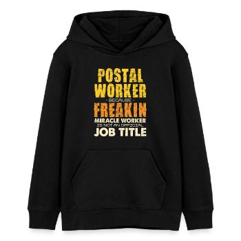 Postal Worker Freakin Miracle Tee - Teenager Organic Hoodie Mini Cruiser von Stanley/Stella - Schwarz - Vorne - AI Model Teenager Male light (155cm)