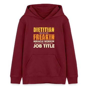 Chemise Miracle Diététicien Diététique - Sweat à capuche ado bio Stanley/Stella - bordeaux - Devant - AI Model Teenager Male dark (155cm)