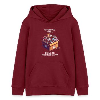 Speicher voll: Nostalgie löschen? | Ausmisten - Teenager Organic Hoodie Mini Cruiser von Stanley/Stella - Burgunderrot - Vorne - AI Model Teenager Male dark (155cm)