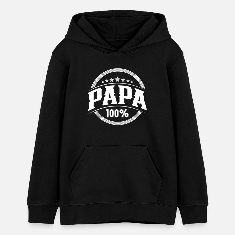 Papa - Sweat à capuche ado bio Stanley/Stella - noir