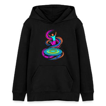 Trampolin Springer - Teenager Organic Hoodie Mini Cruiser von Stanley/Stella - Schwarz - Vorne - AI Model Teenager Male light (155cm)