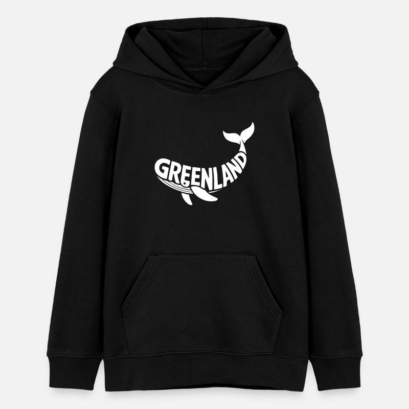 Lettrage de la baleine du Groenland - Sweat à capuche ado bio Stanley/Stella - noir