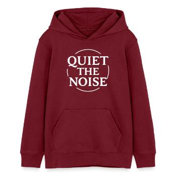 Faites taire la déclaration de bruit en cercle pour la concentration - Sweat à capuche ado bio Stanley/Stella - bordeaux - Devant - AI Model Teenager Male dark (155cm)