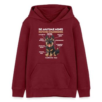 Polizeihund Deutscher Schäferhund Geschenk Hund - Teenager Organic Hoodie Mini Cruiser von Stanley/Stella - Burgunderrot - Vorne - AI Model Teenager Male dark (155cm)