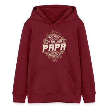Papa gardien de zoo - Sweat à capuche ado bio Stanley/Stella - bordeaux - Devant - AI Model Teenager Male dark (155cm)