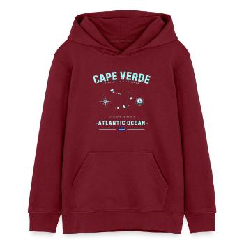 Océan Atlantique du Cap-Vert - Sweat à capuche ado bio Stanley/Stella - bordeaux - Devant - AI Model Teenager Male dark (155cm)