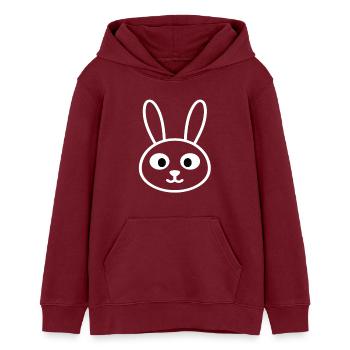 Tête de lapin minimaliste – Animal mignon - Sweat à capuche ado bio Stanley/Stella - bordeaux - Devant - AI Model Teenager Male dark (155cm)
