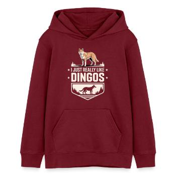 Dingo Australischer Wildhund Tierliebhaber Design - Teenager Organic Hoodie Mini Cruiser von Stanley/Stella - Burgunderrot - Vorne - AI Model Teenager Male dark (155cm)