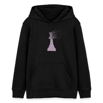 Chess queen king dispersion - Teens Organic Hoodie by Stanley/Stella - black - Front - AI Model Teenager Male light (155cm)