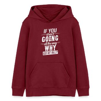 Motivation Spruch geh den ganzen Weg - Teenager Organic Hoodie Mini Cruiser von Stanley/Stella - Burgunderrot - Vorne - AI Model Teenager Male dark (155cm)