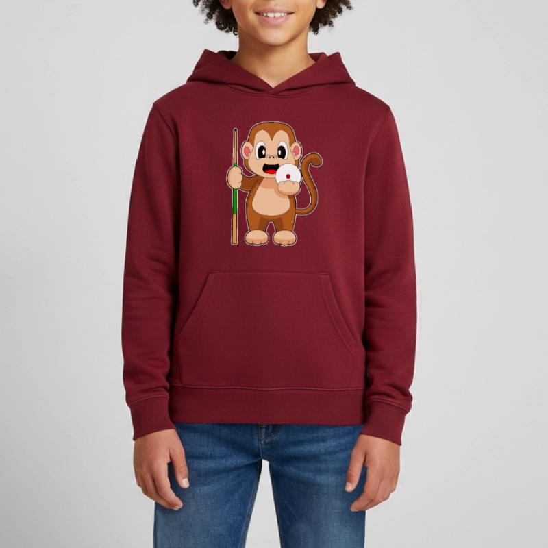 Affe Billiard Queue Teenager Organic Hoodie Mini Cruiser von Stanley/Stella