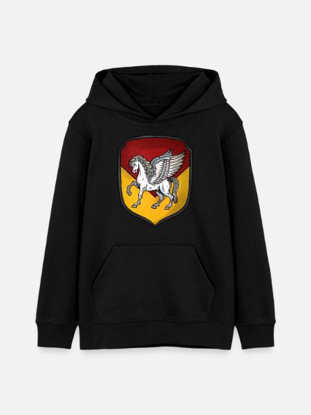 Wappen silber Pegasus - Teenager Organic Hoodie Mini Cruiser von Stanley/Stella - Schwarz