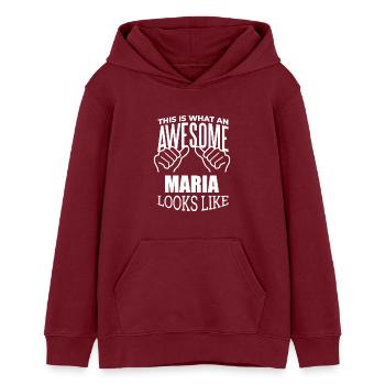 Maria - Teens Organic Hoodie by Stanley/Stella - burgundy - Front - AI Model Teenager Male dark (155cm)