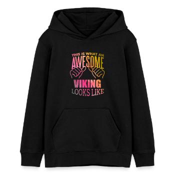 Wikinger - Teenager Organic Hoodie Mini Cruiser von Stanley/Stella - Schwarz - Vorne - AI Model Teenager Male light (155cm)