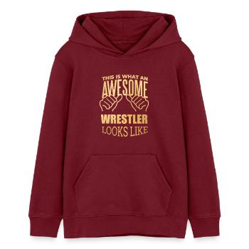 Ringen - Teenager Organic Hoodie Mini Cruiser von Stanley/Stella - Burgunderrot - Vorne - AI Model Teenager Male dark (155cm)