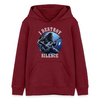 I Destroy Silence - Teenager Organic Hoodie Mini Cruiser von Stanley/Stella - Burgunderrot - Vorne - AI Model Teenager Male dark (155cm)