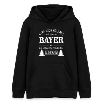 Humorvoller Spruch: bayerische Gelassenheit - Teenager Organic Hoodie Mini Cruiser von Stanley/Stella - Schwarz - Vorne - AI Model Teenager Male light (155cm)
