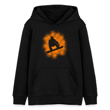 Snowboard Wintersportler - Teenager Organic Hoodie Mini Cruiser von Stanley/Stella - Schwarz - Vorne - AI Model Teenager Male light (155cm)