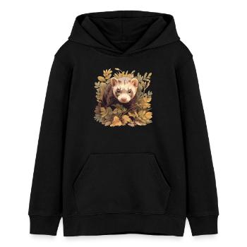 Ferret Frettchen - Teenager Organic Hoodie Mini Cruiser von Stanley/Stella - Schwarz - Vorne - AI Model Teenager Male light (155cm)