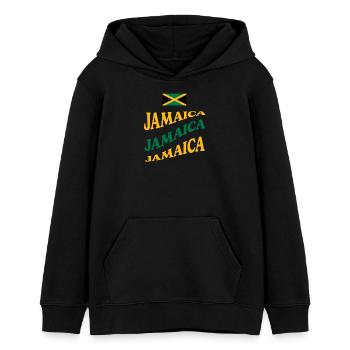 Jamaïque Jamaïque Rasta Raggea Drapeau Rastafari - Sweat à capuche ado bio Stanley/Stella - noir - Devant - AI Model Teenager Male light (155cm)