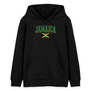 Jamaïque Jamaïque Rasta Raggea Drapeau Rastafari - Sweat à capuche ado bio Stanley/Stella - noir - Devant - AI Model Teenager Male light (155cm)