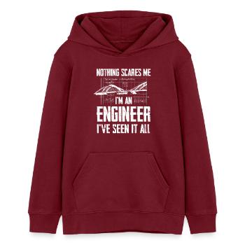Graphique Engineer Nothing Scares Me - Sweat à capuche ado bio Stanley/Stella - bordeaux - Devant - AI Model Teenager Male dark (155cm)
