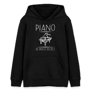 Piano Musiker Piano Sprache Der Seele Klavier - Teenager Organic Hoodie Mini Cruiser von Stanley/Stella - Schwarz - Vorne - AI Model Teenager Male light (155cm)
