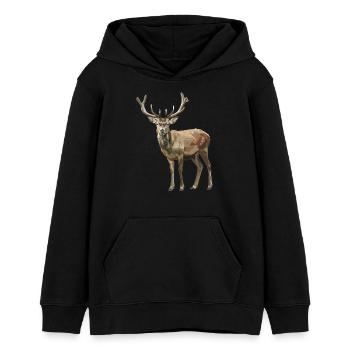 Hirsche Hirsch - Teenager Organic Hoodie Mini Cruiser von Stanley/Stella - Schwarz - Vorne - AI Model Teenager Male light (155cm)