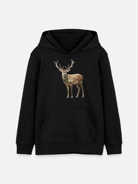Hirsche Hirsch - Teenager Organic Hoodie Mini Cruiser von Stanley/Stella - Schwarz