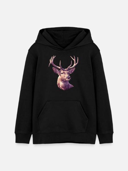 Hirsche Hirsch - Teenager Organic Hoodie Mini Cruiser von Stanley/Stella - Schwarz