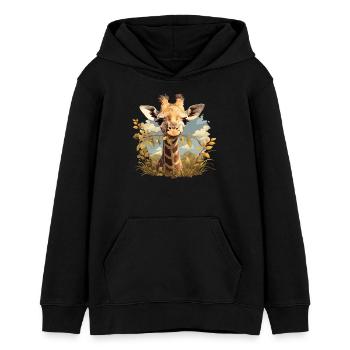 Giraffen Giraffe - Teenager Organic Hoodie Mini Cruiser von Stanley/Stella - Schwarz - Vorne - AI Model Teenager Male light (155cm)
