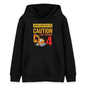 Baustelle Kindergeburtstag - Teenager Organic Hoodie Mini Cruiser von Stanley/Stella - Schwarz - Vorne - AI Model Teenager Male light (155cm)