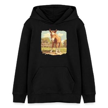 Chevaux Cheval - Sweat à capuche ado bio Stanley/Stella - noir - Devant - AI Model Teenager Male light (155cm)