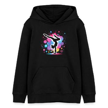 Gymnastique Gymnastique Gymnaste Acrobatie Gymnastique au sol - Sweat à capuche ado bio Stanley/Stella - noir - Devant - AI Model Teenager Male light (155cm)