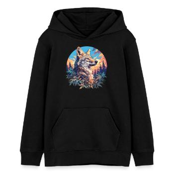 Chacals Chacal - Sweat à capuche ado bio Stanley/Stella - noir - Devant - AI Model Teenager Male light (155cm)