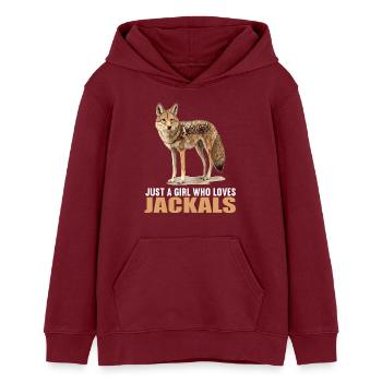 Jackals Jackal - Teens Organic Hoodie by Stanley/Stella - burgundy - Front - AI Model Teenager Male dark (155cm)