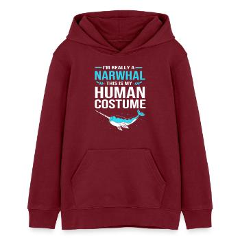 Narwal - Teenager Organic Hoodie Mini Cruiser von Stanley/Stella - Burgunderrot - Vorne - AI Model Teenager Male dark (155cm)