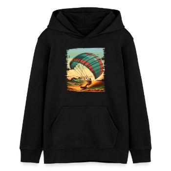 Kitesurf Kitesurfer Kiteboard - Sweat à capuche ado bio Stanley/Stella - noir - Devant - AI Model Teenager Male light (155cm)