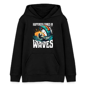 Kitesurfen Kitesurfer Kiteboard - Teenager Organic Hoodie Mini Cruiser von Stanley/Stella - Schwarz - Vorne - AI Model Teenager Male light (155cm)