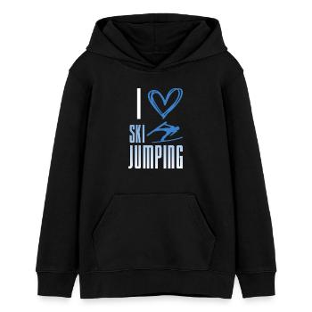 Ich liebe Skispringen - Winter Sport - Teenager Organic Hoodie Mini Cruiser von Stanley/Stella - Schwarz - Vorne - AI Model Teenager Male light (155cm)