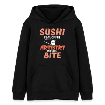 Sushi Japan Essen Sushi-Mahlzeit - Teenager Organic Hoodie Mini Cruiser von Stanley/Stella - Schwarz - Vorne - AI Model Teenager Male light (155cm)