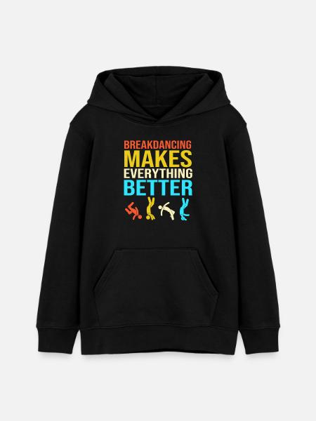 Breakdance - Teenager Organic Hoodie Mini Cruiser von Stanley/Stella - Schwarz